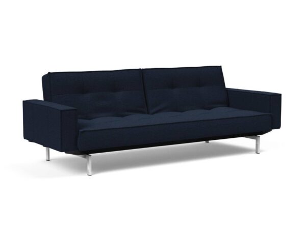 Innovation Splitback Klappsofa mit Polster-Armlehne 528 Mixed Dance Blue Chrom / Mattschwarz EAN:5700110945615