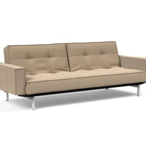 Innovation Splitback Klappsofa mit Polster-Armlehne 587 Phobos Mocha Chrom / Mattschwarz EAN:5700110945615