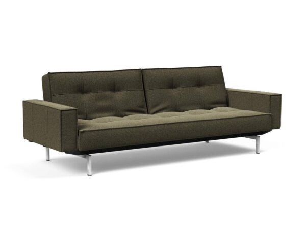 Innovation Splitback Klappsofa mit Polster-Armlehne 535 Boucle Forest Green Chrom / Mattschwarz EAN:5700110945615