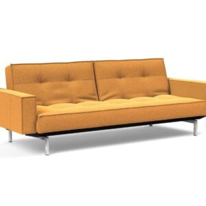 Innovation Splitback Klappsofa mit Polster-Armlehne 536 Boucle Ochre Chrom / Mattschwarz EAN:5700110945615