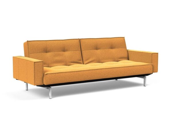 Innovation Splitback Klappsofa mit Polster-Armlehne 536 Boucle Ochre Chrom / Mattschwarz EAN:5700110945615