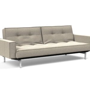 Innovation Splitback Klappsofa mit Polster-Armlehne 539 Boucle Beige Chrom / Mattschwarz EAN:5700110945615