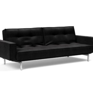 Innovation Splitback Klappsofa mit Polster-Armlehne 550 Fanual Black Chrom / Mattschwarz EAN:5700110945615