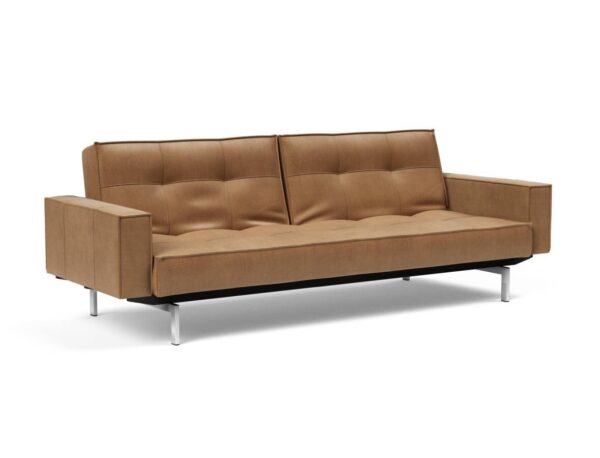 Innovation Splitback Klappsofa mit Polster-Armlehne 551 Faunal Brown Chrom / Mattschwarz EAN:5700110945615