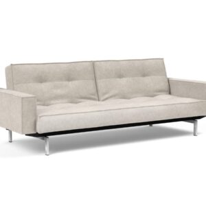 Innovation Splitback Klappsofa mit Polster-Armlehne 280 Avella Sand Chrom / Mattschwarz EAN:5700110945615