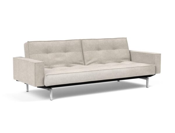 Innovation Splitback Klappsofa mit Polster-Armlehne 280 Avella Sand Chrom / Mattschwarz EAN:5700110945615