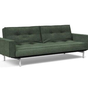 Innovation Splitback Klappsofa mit Polster-Armlehne 281 Avella Pine Green Chrom / Mattschwarz EAN:5700110945615