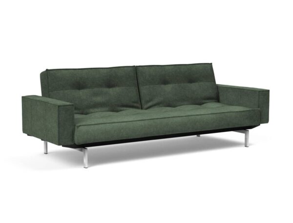 Innovation Splitback Klappsofa mit Polster-Armlehne 281 Avella Pine Green Chrom / Mattschwarz EAN:5700110945615