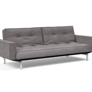 Innovation Splitback Klappsofa mit Polster-Armlehne 282 Avella Warm Grey Chrom / Mattschwarz EAN:5700110945615