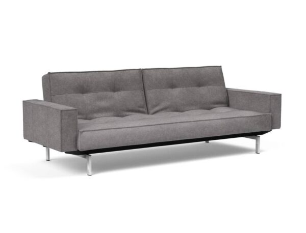 Innovation Splitback Klappsofa mit Polster-Armlehne 282 Avella Warm Grey Chrom / Mattschwarz EAN:5700110945615