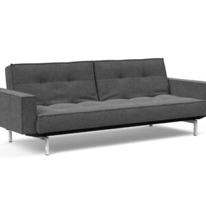 Innovation Splitback Klappsofa mit Polster-Armlehne 350 Taura Deep Grey Chrom / Mattschwarz EAN:5700110945615