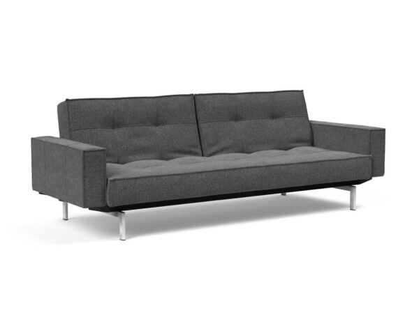 Innovation Splitback Klappsofa mit Polster-Armlehne 350 Taura Deep Grey Chrom / Mattschwarz EAN:5700110945615