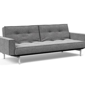 Innovation Splitback Klappsofa mit Polster-Armlehne 351 Taura Slate Grey Chrom / Mattschwarz EAN:5700110945615