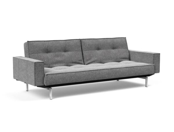 Innovation Splitback Klappsofa mit Polster-Armlehne 351 Taura Slate Grey Chrom / Mattschwarz EAN:5700110945615