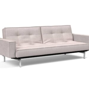 Innovation Splitback Klappsofa mit Polster-Armlehne 300 Weda Sand Chrom / Mattschwarz EAN:5700110945615