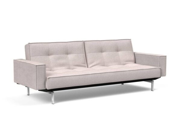 Innovation Splitback Klappsofa mit Polster-Armlehne 300 Weda Sand Chrom / Mattschwarz EAN:5700110945615