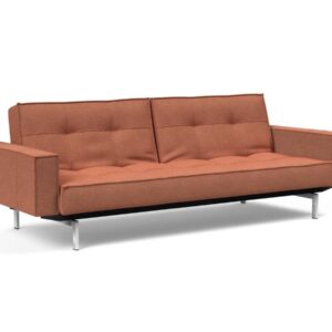 Innovation Splitback Klappsofa mit Polster-Armlehne 301 Weda Rust Chrom / Mattschwarz EAN:5700110945615