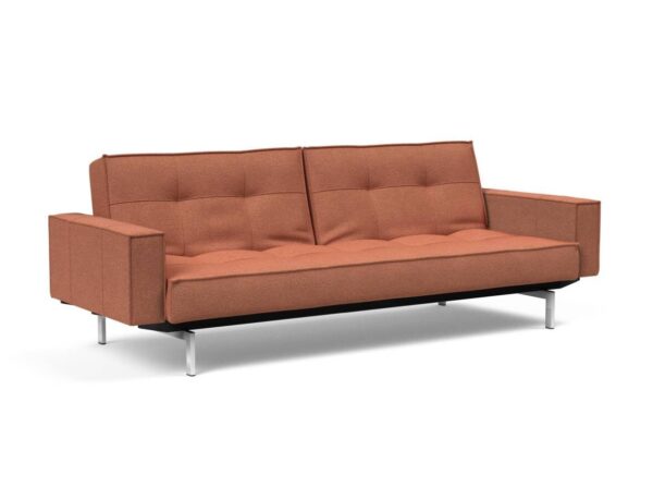 Innovation Splitback Klappsofa mit Polster-Armlehne 301 Weda Rust Chrom / Mattschwarz EAN:5700110945615