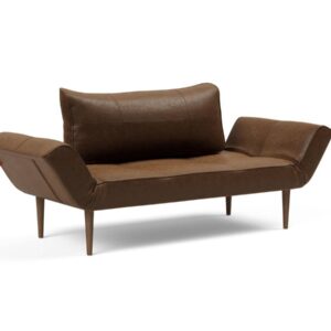 Innovation Zeal Klappsofa 461 Leather Look Brown Vintage Styletto Beine (dunkles Holz) EAN:5700110946551