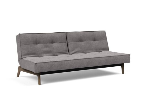 Innovation Splitback Klappsofa 217 Flashtex Light Grey Elk Rauch-Eiche / Gestell schwarz EAN:5700110949248