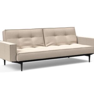 Innovation Splitback Klappsofa mit Polster-Armlehne 584 Argus Natural Styletto Holz schwarz / Gestell schwarz EAN:5700110949248