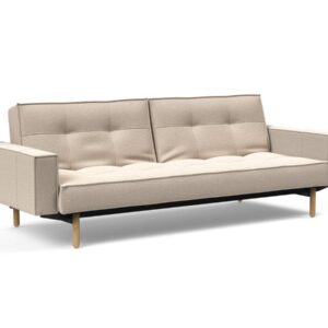 Innovation Splitback Klappsofa mit Polster-Armlehne 584 Argus Natural Stem Holz hell / Gestell schwarz EAN:5700110949248