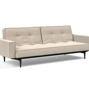 Innovation Splitback Klappsofa mit Polster-Armlehne 586 Phobos Latte Styletto Holz schwarz / Gestell schwarz EAN:5700110949248