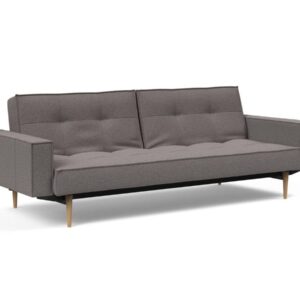 Innovation Splitback Klappsofa mit Polster-Armlehne 521 Mixed Dance Grey Styletto Holz hell / Gestell schwarz EAN:5700110949248