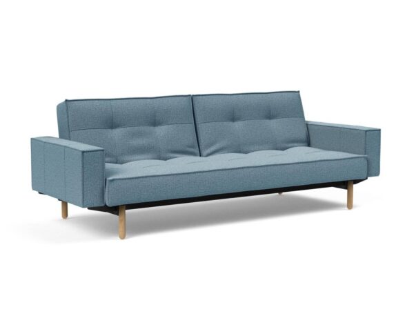 Innovation Splitback Klappsofa mit Polster-Armlehne 525 Mixed Dance Light Blue Stem Holz hell / Gestell schwarz EAN:5700110949248