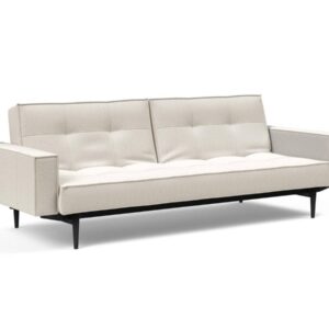 Innovation Splitback Klappsofa mit Polster-Armlehne 531 Boucle Off White Styletto Holz schwarz / Gestell schwarz EAN:5700110949248