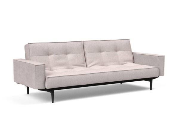 Innovation Splitback Klappsofa mit Polster-Armlehne 300 Weda Sand Styletto Holz schwarz / Gestell schwarz EAN:5700110949248