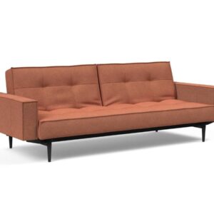 Innovation Splitback Klappsofa mit Polster-Armlehne 301 Weda Rust Styletto Holz schwarz / Gestell schwarz EAN:5700110949248