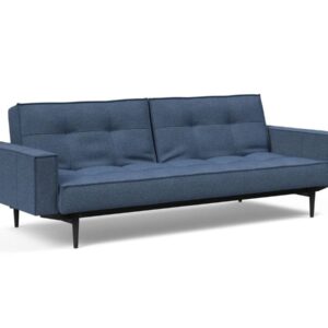 Innovation Splitback Klappsofa mit Polster-Armlehne 302 Weda Blue Styletto Holz schwarz / Gestell schwarz EAN:5700110949248