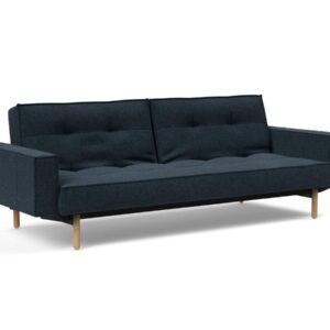 Innovation Splitback Klappsofa mit Polster-Armlehne 515 Nist Blue Stem Holz hell / Gestell schwarz EAN:5700110949248