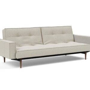 Innovation Splitback Klappsofa mit Polster-Armlehne 527 Mixed Dance Natural Styletto Holz dunkel / Gestell schwarz EAN:5700110949248