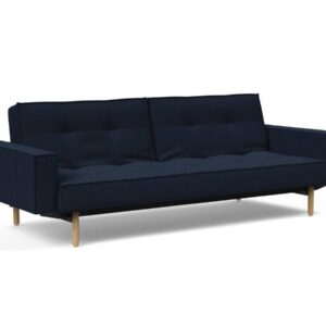 Innovation Splitback Klappsofa mit Polster-Armlehne 528 Mixed Dance Blue Stem Holz hell / Gestell schwarz EAN:5700110949248