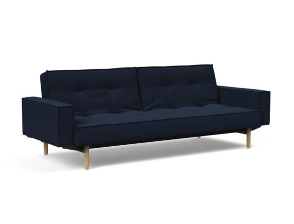 Innovation Splitback Klappsofa mit Polster-Armlehne 528 Mixed Dance Blue Stem Holz hell / Gestell schwarz EAN:5700110949248