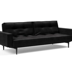 Innovation Splitback Klappsofa mit Polster-Armlehne 550 Fanual Black Styletto Holz schwarz / Gestell schwarz EAN:5700110949248