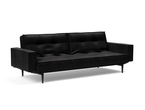 Innovation Splitback Klappsofa mit Polster-Armlehne 550 Fanual Black Styletto Holz schwarz / Gestell schwarz EAN:5700110949248