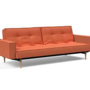 Innovation Splitback Klappsofa mit Polster-Armlehne 581 Argus Rust Styletto Holz hell / Gestell schwarz EAN:5700110949248