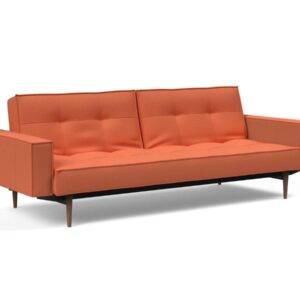 Innovation Splitback Klappsofa mit Polster-Armlehne 581 Argus Rust Styletto Holz dunkel / Gestell schwarz EAN:5700110949248