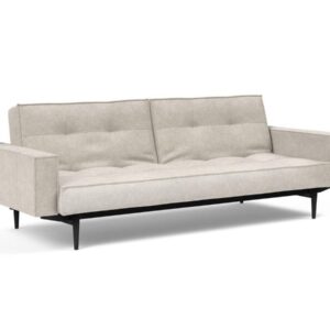 Innovation Splitback Klappsofa mit Polster-Armlehne 280 Avella Sand Styletto Holz schwarz / Gestell schwarz EAN:5700110949248