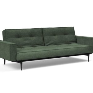 Innovation Splitback Klappsofa mit Polster-Armlehne 281 Avella Pine Green Styletto Holz schwarz / Gestell schwarz EAN:5700110949248