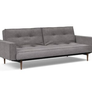 Innovation Splitback Klappsofa mit Polster-Armlehne 282 Avella Warm Grey Styletto Holz dunkel / Gestell schwarz EAN:5700110949248