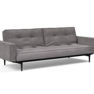 Innovation Splitback Klappsofa mit Polster-Armlehne 282 Avella Warm Grey Styletto Holz schwarz / Gestell schwarz EAN:5700110949248