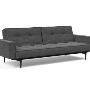 Innovation Splitback Klappsofa mit Polster-Armlehne 350 Taura Deep Grey Styletto Holz schwarz / Gestell schwarz EAN:5700110949248