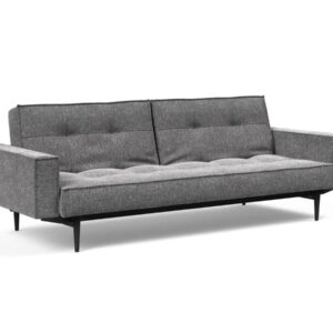 Innovation Splitback Klappsofa mit Polster-Armlehne 351 Taura Slate Grey Styletto Holz schwarz / Gestell schwarz EAN:5700110949248