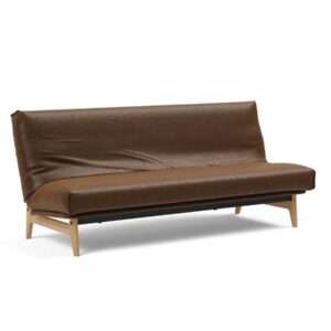 Innovation Aslak Klappsofa 120 x 200 cm | Classic Nordic 461 Leather Look Brown Vintage EAN:5700110949248