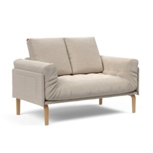 Innovation Rollo Daybed Sofa (fest versteppt) 612 Linen Sand Grey Rollo Bow