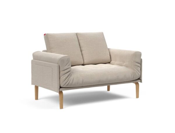 Innovation Rollo Daybed Sofa (fest versteppt) 612 Linen Sand Grey Rollo Bow